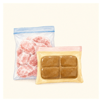 冷凍肉とカレールーのイラスト